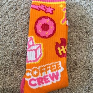 Dunking Orange Coffee Crew Socks